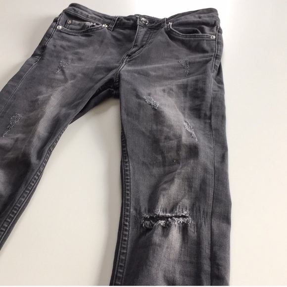 BLK DNM Grey Distressed Skinny Jeans - Picture 3 of 8